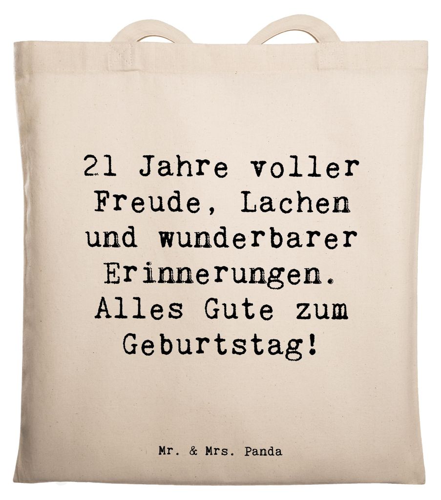 Mr. & Mrs. Panda Tote Bag Spruch 21. Geburtstag Freude - Produktbild 