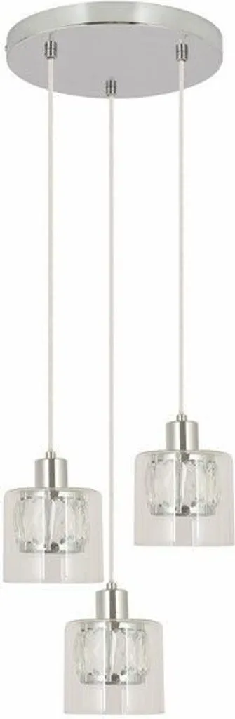Luminaire suspension pour table à manger Elmo - Chrome 3 lumières 120 cm