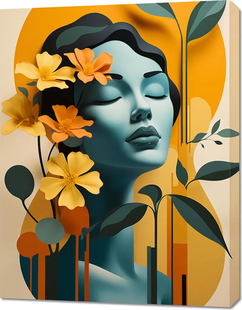 Decorazione Parete Fiori 70x90: Quadro Moderno Stile Zen per Interni