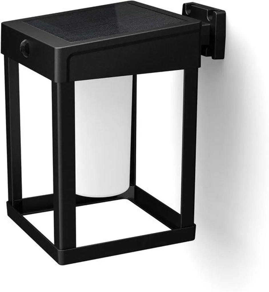 Spot solaire 1,4W verre noir mat 3000K avec détecteur de mouvement IP44