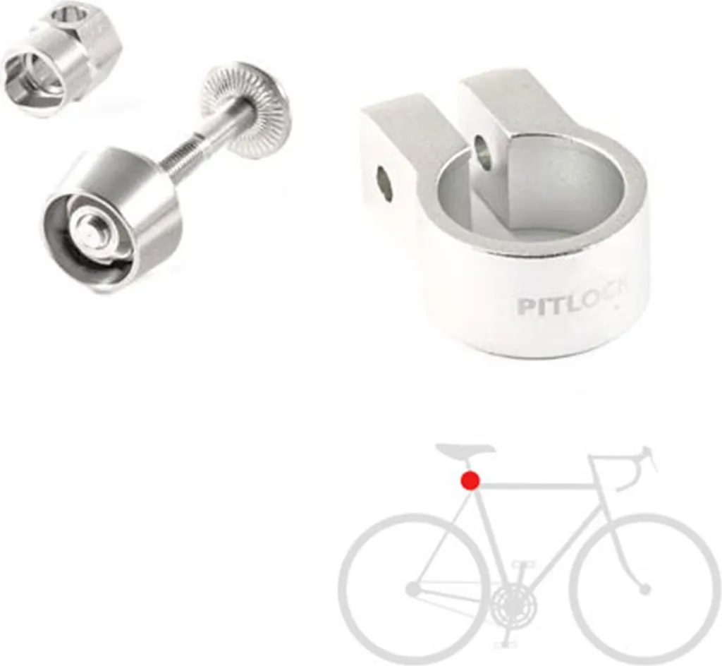 Pitlock Set 14 inox argent, serrage de selle sécurisé 28,6mm P14