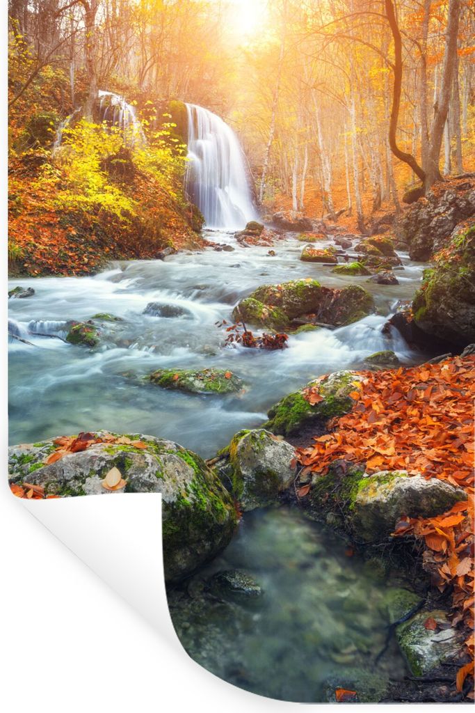 MuchoWow Wandtattoo Wandsticker Wandaufkleber Natur - Sonne - Herbst 80x120 cm Selbstklebend und Repositionierbar - Repositionierbar - Wasser abw...