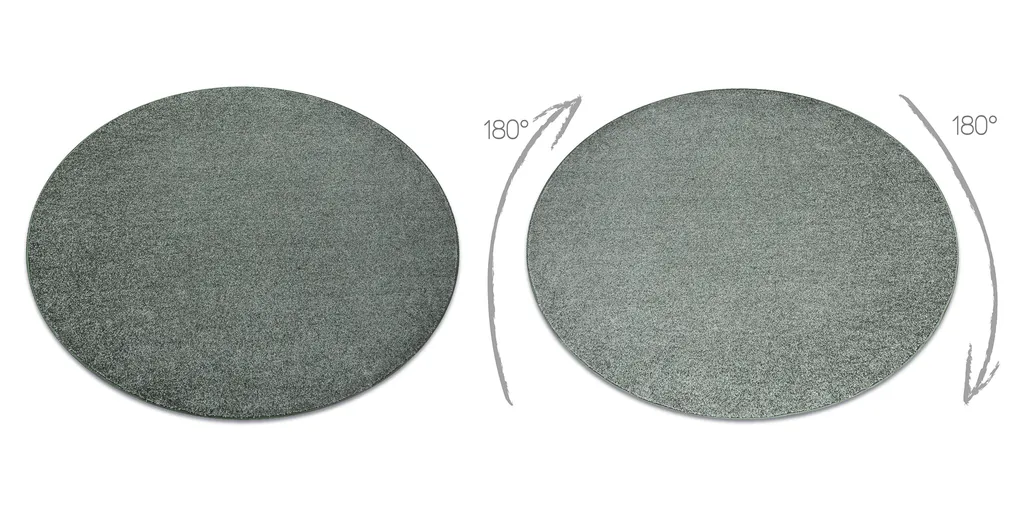 Tapis vert uni INDUS 27 de 100cm, texture douce et cercle de qualité - 2