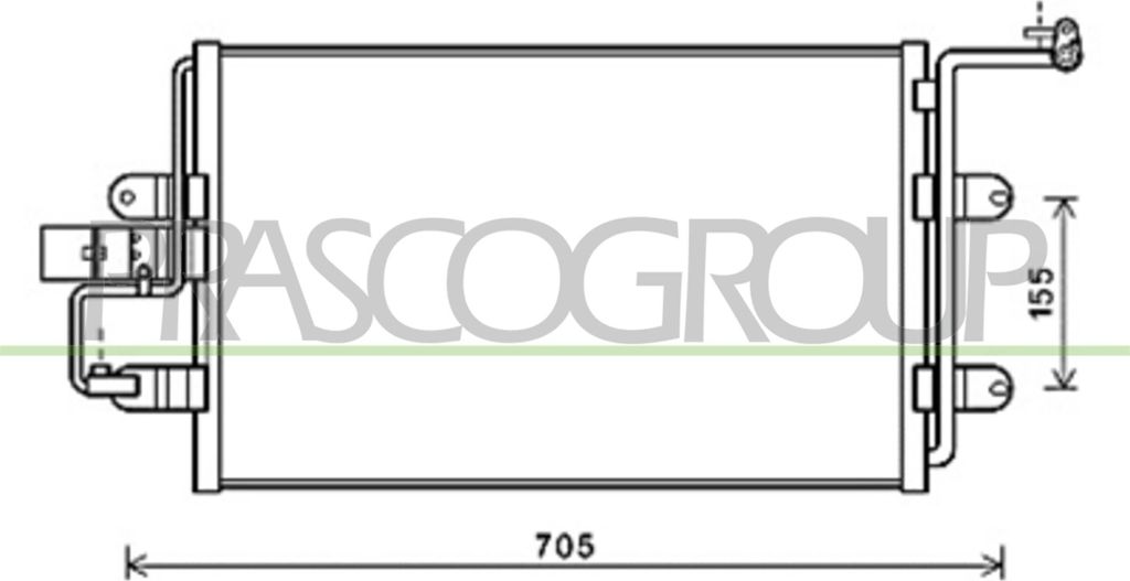 PRASCO AD016C003 - OE 1J0820411B Klimakondensator für A3 (8L), TT (8N), Leon (1M1), Toledo II (1M2), Octavia I (1U), Bora (1J), Golf IV (1J), New ...