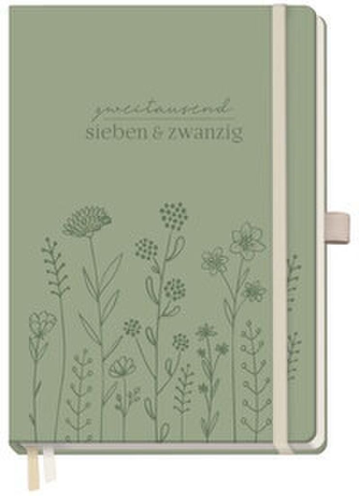 Wochen-Notiz-Timer Classic Fine Flowers salbei A5 2027 Produktbild 