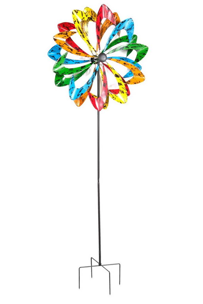 LEX Ø 62 cm Doppel-Windrad Metall, mit Erdspiess Produktbild 