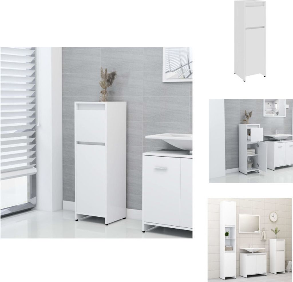 vidaXL Badezimmerschrank Weiß 30x30x95 cm Holzwerkstoff - Badezimmermöbel-Sets