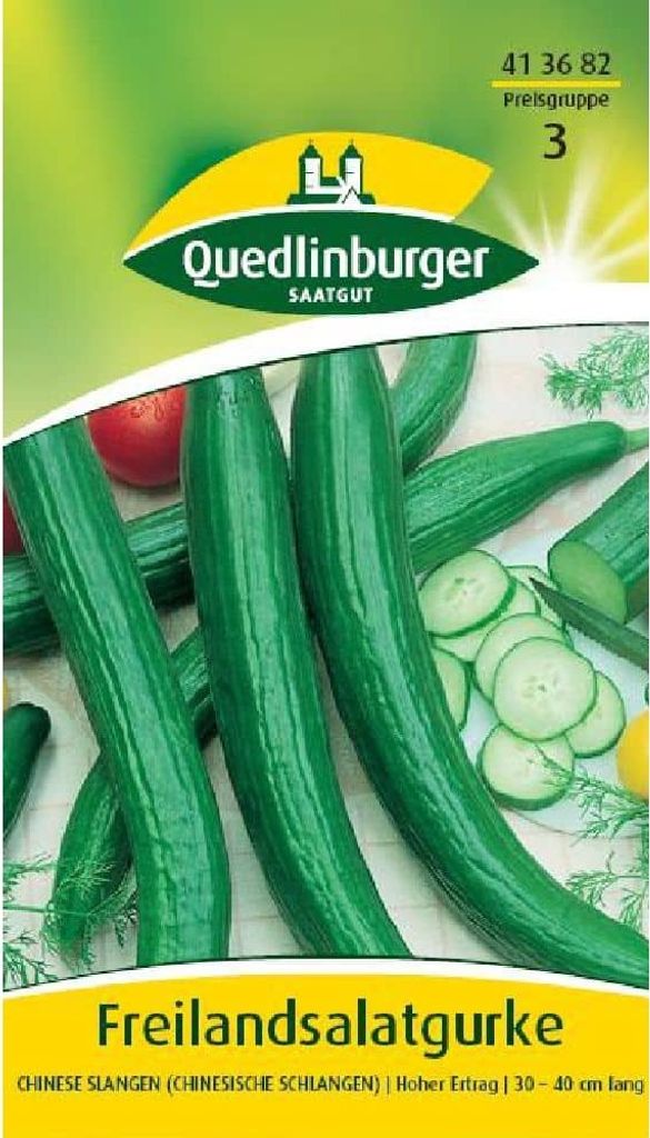 Quedlinburger Saatgut - Freilandsalat-Gurken Chinese Slangen - Samen - 413682