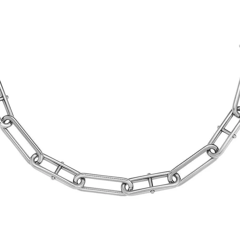 FOSSIL Collana da Uomo Heritage in Acciaio Inossidabile Argento e Bracciale, Set