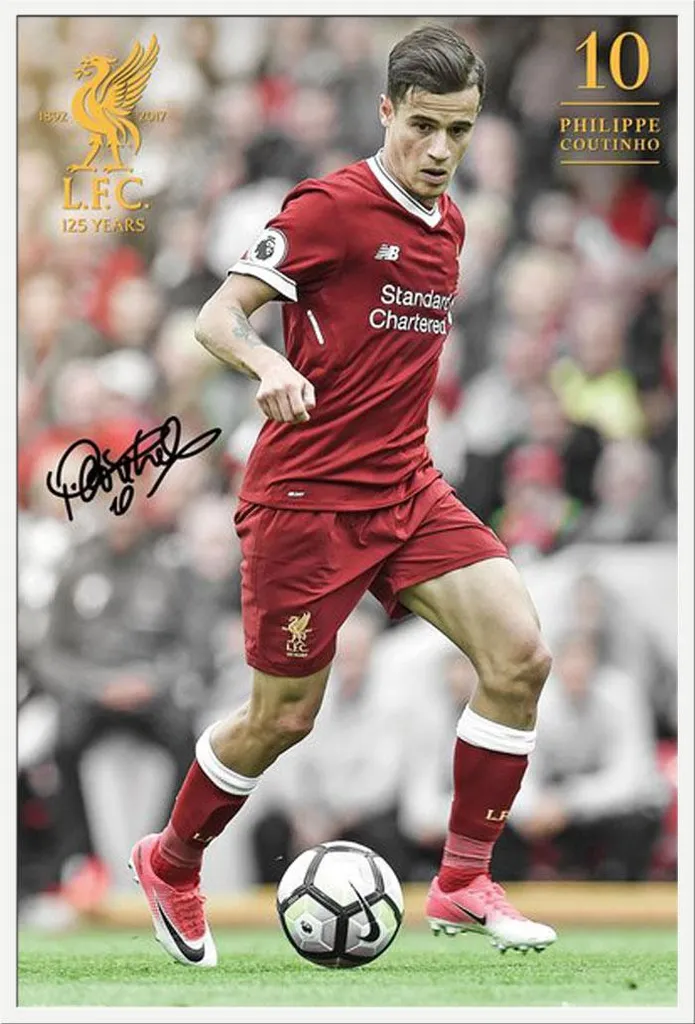 Cadre blanc avec affiche Liverpool Coutinho : fini les posters pliés