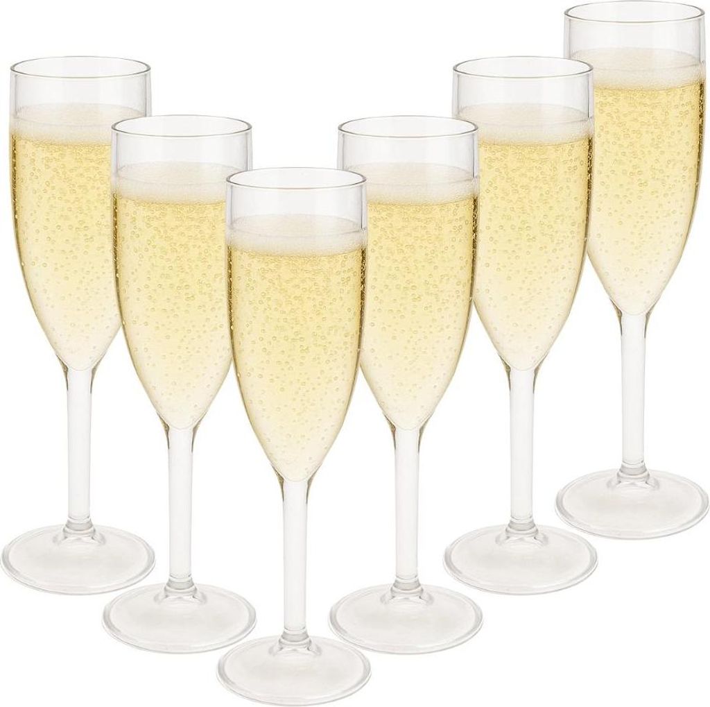 "OTIX Kunststoff Champagnergläser 6 Stücke Elegante Champagner Flöte Strand Camping Geschirr 165ML Gläser OCEANI"