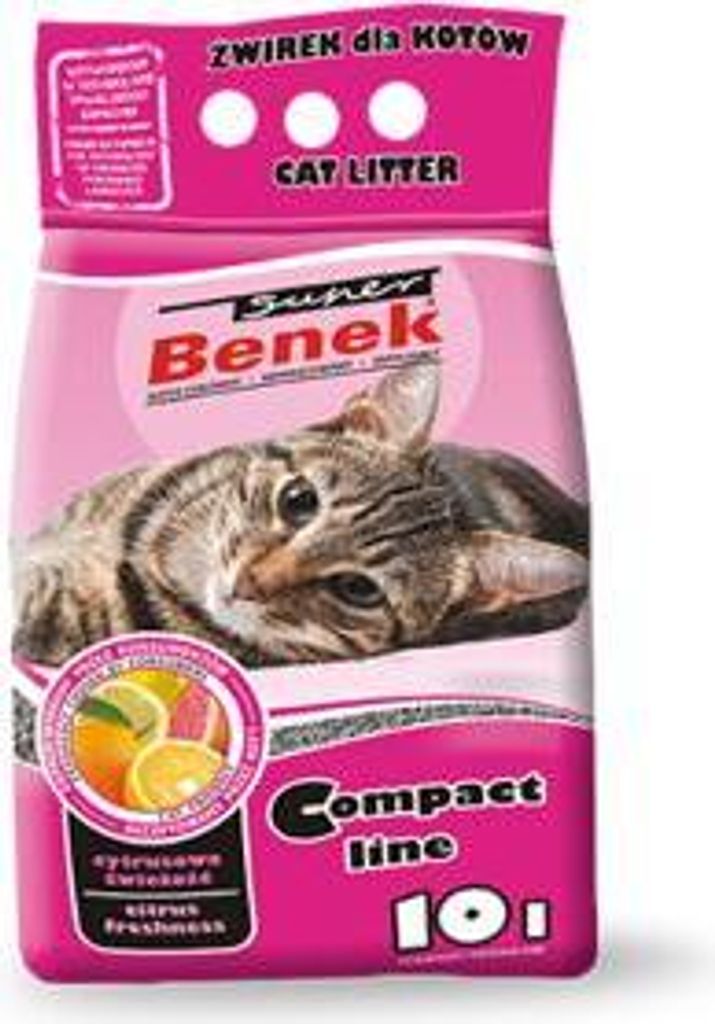 Super Benek Compact Line Citrus Freshness - klumpende Bentonit-Katzenstreu mit Zitrusduft 10L