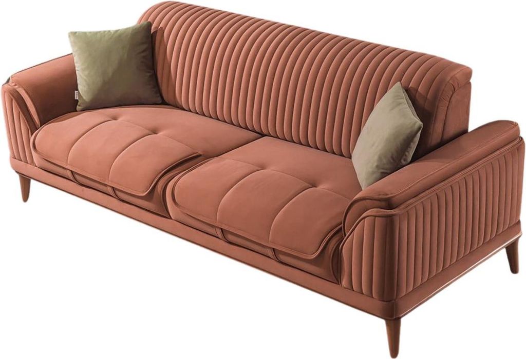 Pflegeleichtes Sofa Bond 3-Sitzer mit Bettfunktion Cremeton 227x100x85 cm