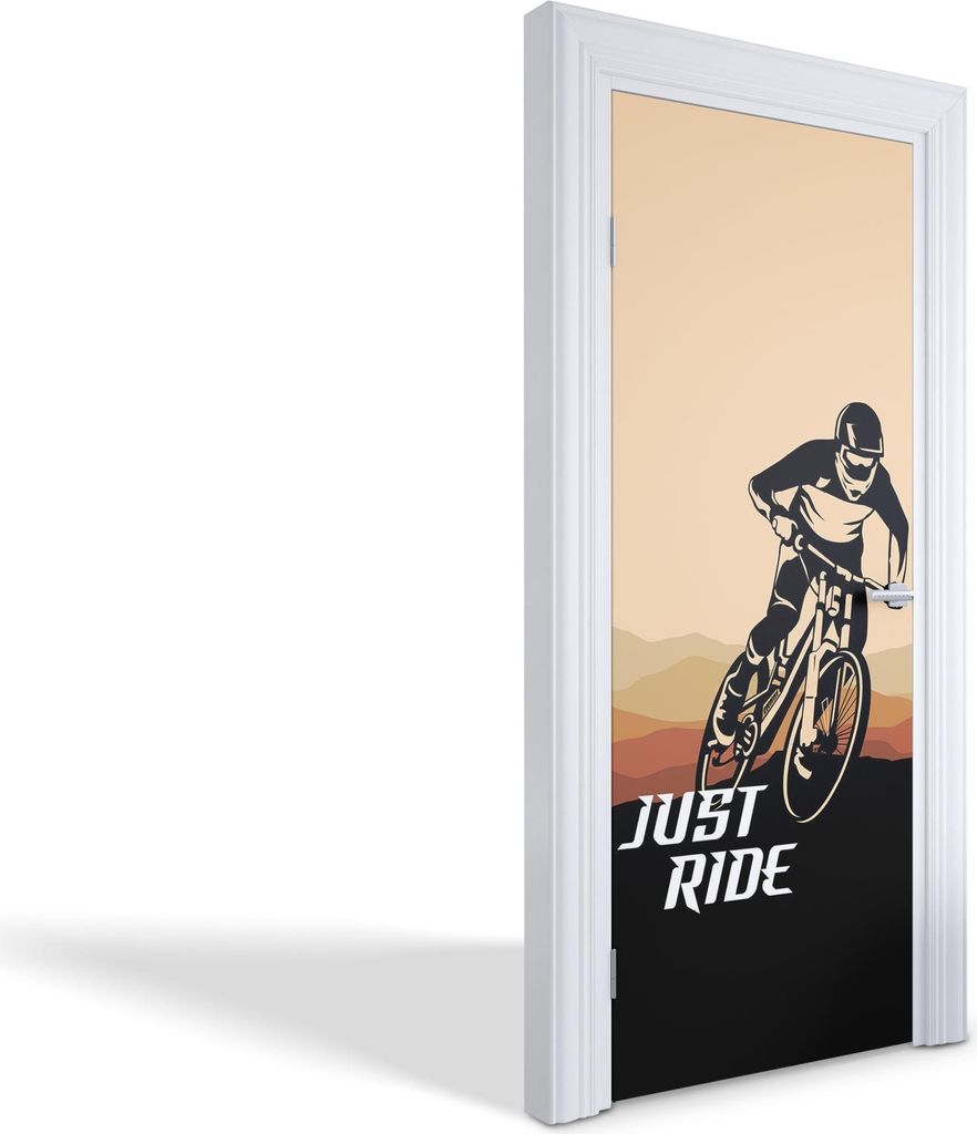 Innentür Folie Modern Selbstklebende Wandsticker Personalisiert - Radfahren - 75 x 205 cm