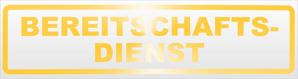 Kiwistar Bereitschaftsdienst Magnetschild Schild magnetisch - 45cm Gelb - reflektierend - Magnetfolie für Auto PKW Kfz