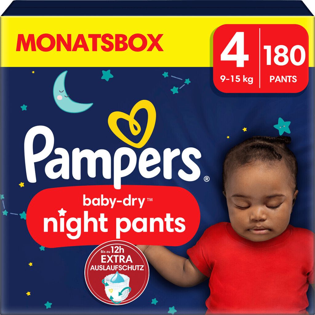 Pampers Baby Dry Night Pants Gr. 4 (9-15 kg) 180 St. Produktbild 