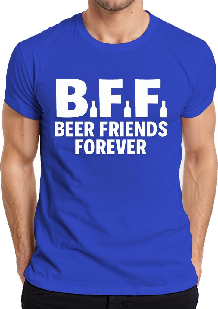 BFF Bier Freunde Für Immer Party Geschenk JGA Kneipe Vatertag Herren T-Shirt, Blau, L