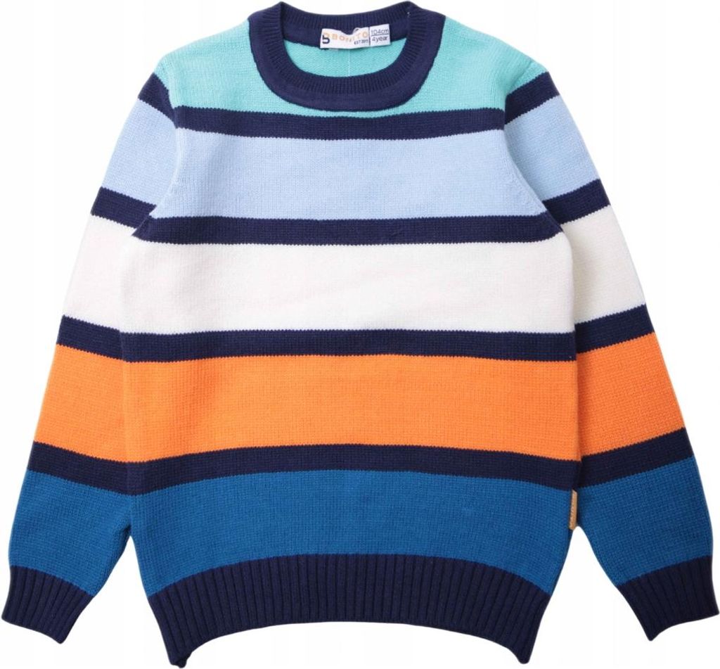 Pullover Für Jungen - Bunt - Größe 128 - 100% Baumwolle - Gestreift
