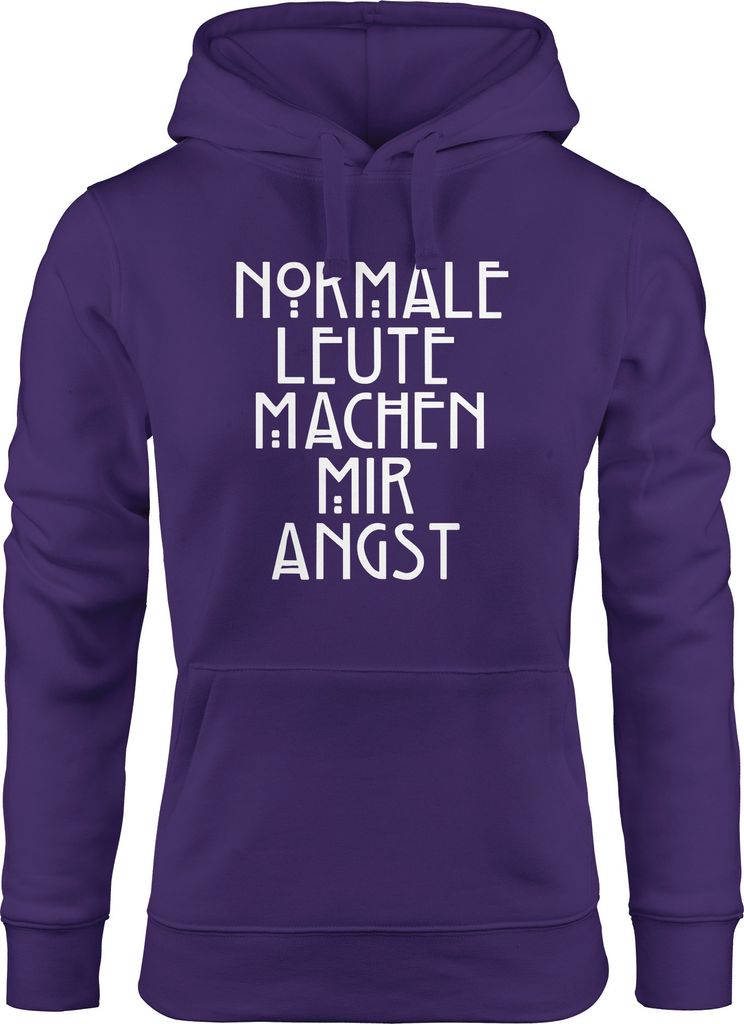 Normale Leute machen mir Angst Kapuzen-Pullover Damen Hoodie Moonworks lila XS