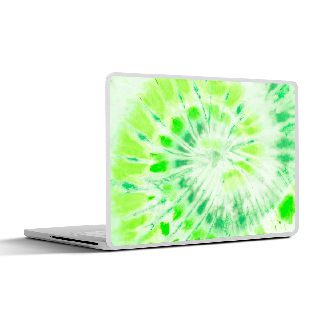 MuchoWow Laptop Aufkleber Sticker Cover Krawattenfärbung - Muschel - Grün 30x21 cm - Sticker für Laptop - Selbstklebend