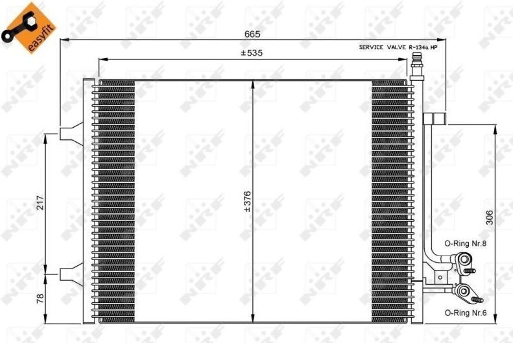 NRF 35904 - OE 1334196 Klimakondensator für Fiesta V, Fusion