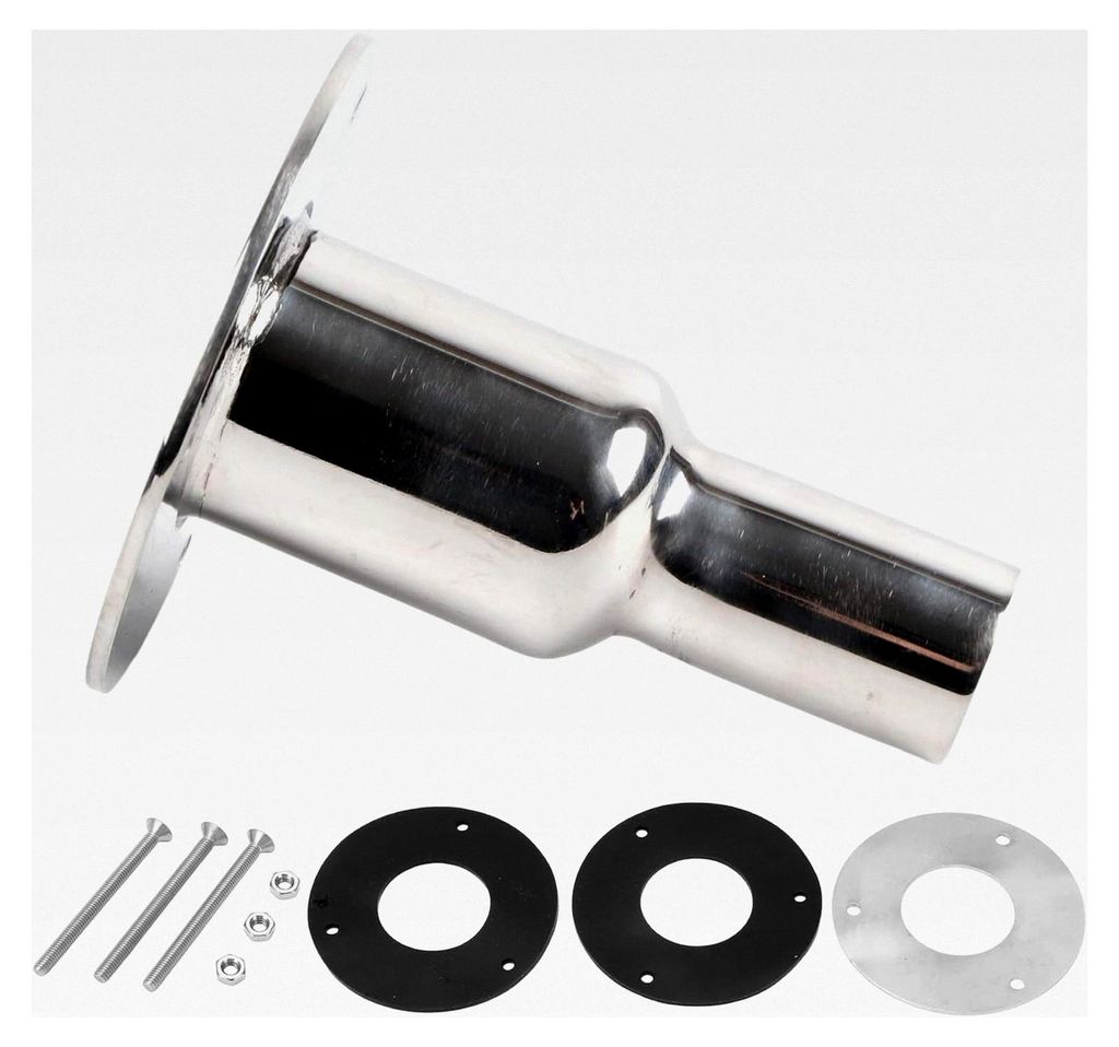 24 mm OD Durchgangs-Auspuff-Skin-Fitting aus 316 Edelstahl, spiegelpoliert, für Durchgangs-Auspuffrohr in Marine- und Lkw-Anwendungen (gerade)