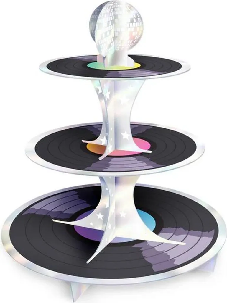 Supporto per muffin cupcakes biscotti retro disco 80s party
