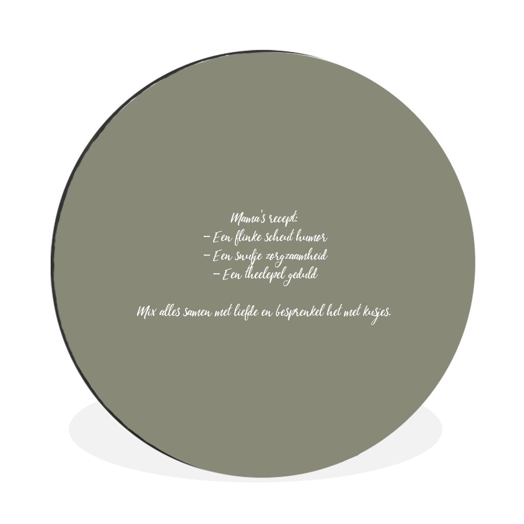 MuchoWow Aluminium Wandkreis Zitate - Mama - Sprichwörter - Mamas Rezept - Kochen Ø 30 cm Wanddeko Modern Wohnzimmer - Wand Bild - Wohnzimmer -...