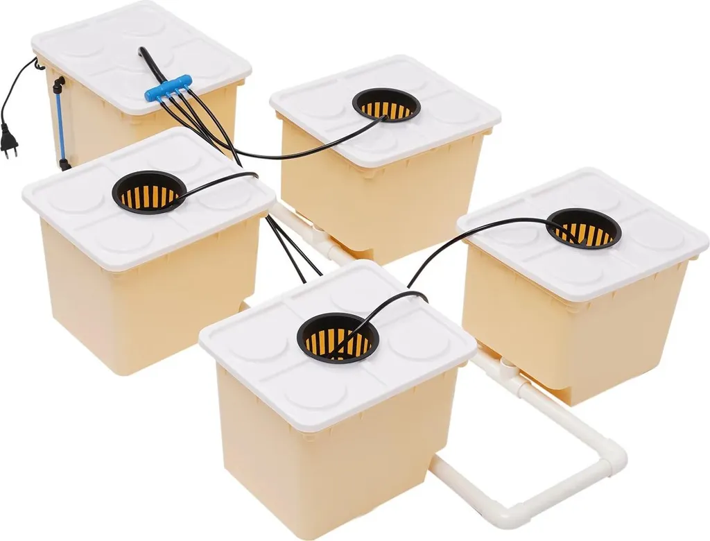 Système Hydroponique à Seaux avec Pompe et Pots en Filet pour Potager