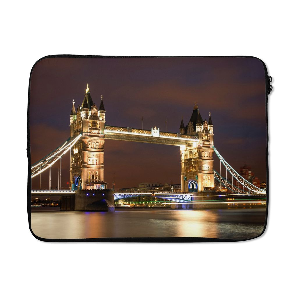 MuchoWow Laptop Hülle 15 Zoll London - Nacht - Brücke Laptoptasche - Laptoptasche - Sleeve - Rundum-Schutz