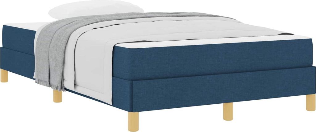 Boxspringbett mit Matratze Blau 120 x 190 cm Stoff