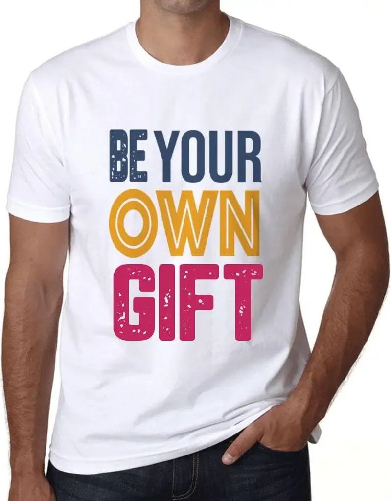 Herren Grafik T-Shirt Sei dein eigenes Geschenk – Be Your Own Gift – Öko-Verantwortlich Vintage Jahrgang Kurzarm Lustige Druck Geburtstag Gesc...