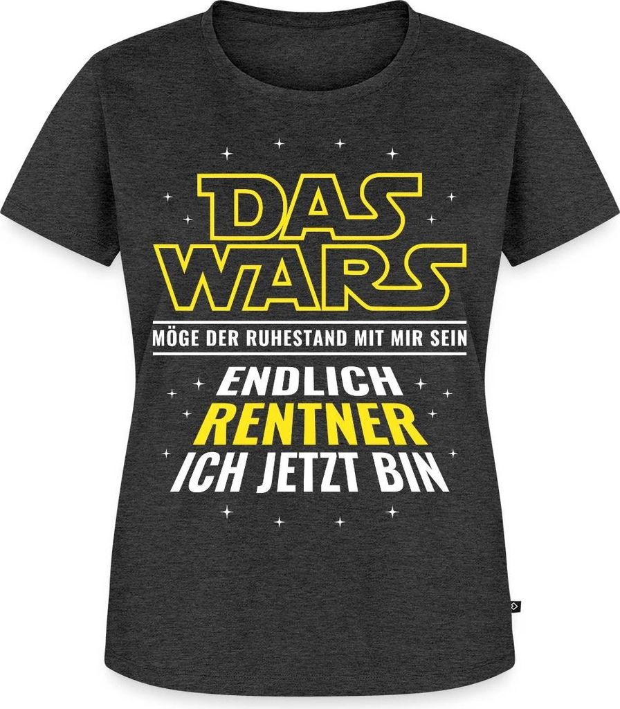 Spreadshirt Endlich Rentner Lustiger Ruhestand Spruch Frauen Premium T-Shirt, 5XL, Anthrazit meliert