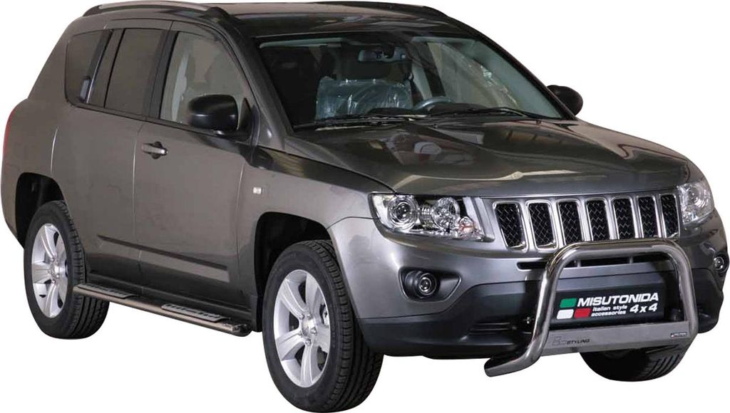Edelstahl Seitenschweller Schwellerrohre für Jeep Compass 2011-2016 Silber