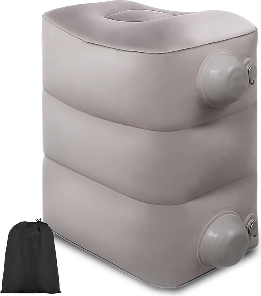 Aufblasbare Fußstütze für Flugzeuge - Für Kinder und Erwachsene - Fußstützenkissen für Reisen - Aufblasbar - Keine Pumpe erforderlich