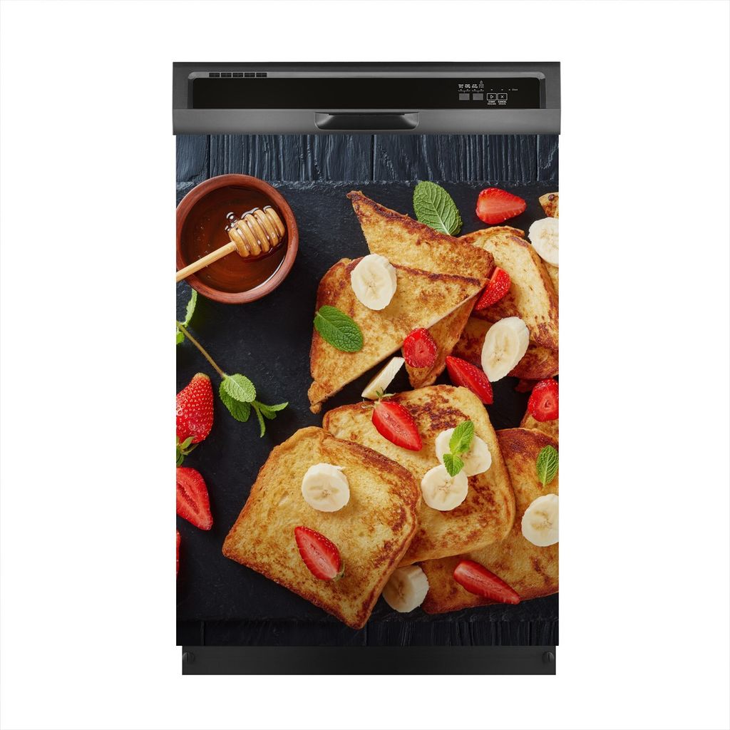 Magnete Dekorative 60x80 cm Küche Magnetmatte Spülmaschine - Toast Banane und Erdbeeren