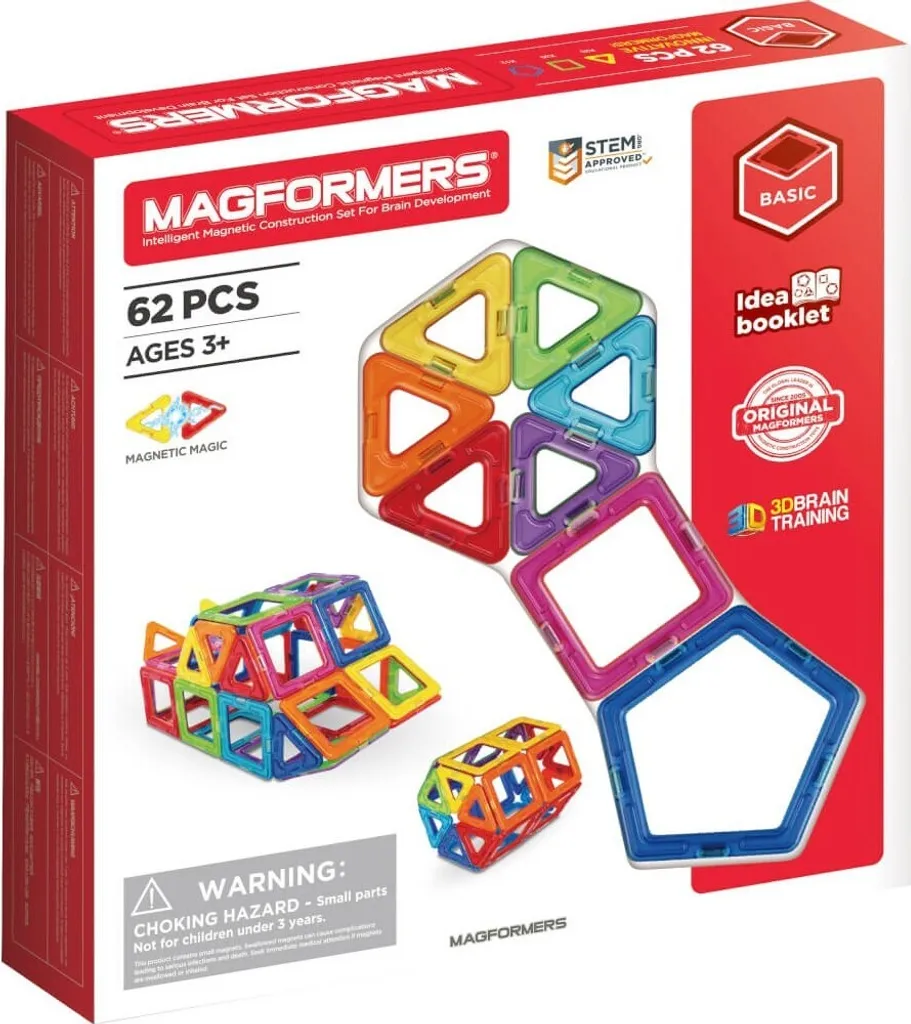 Magformers 62 pièces : Jeu de construction magnétique original pour enfant