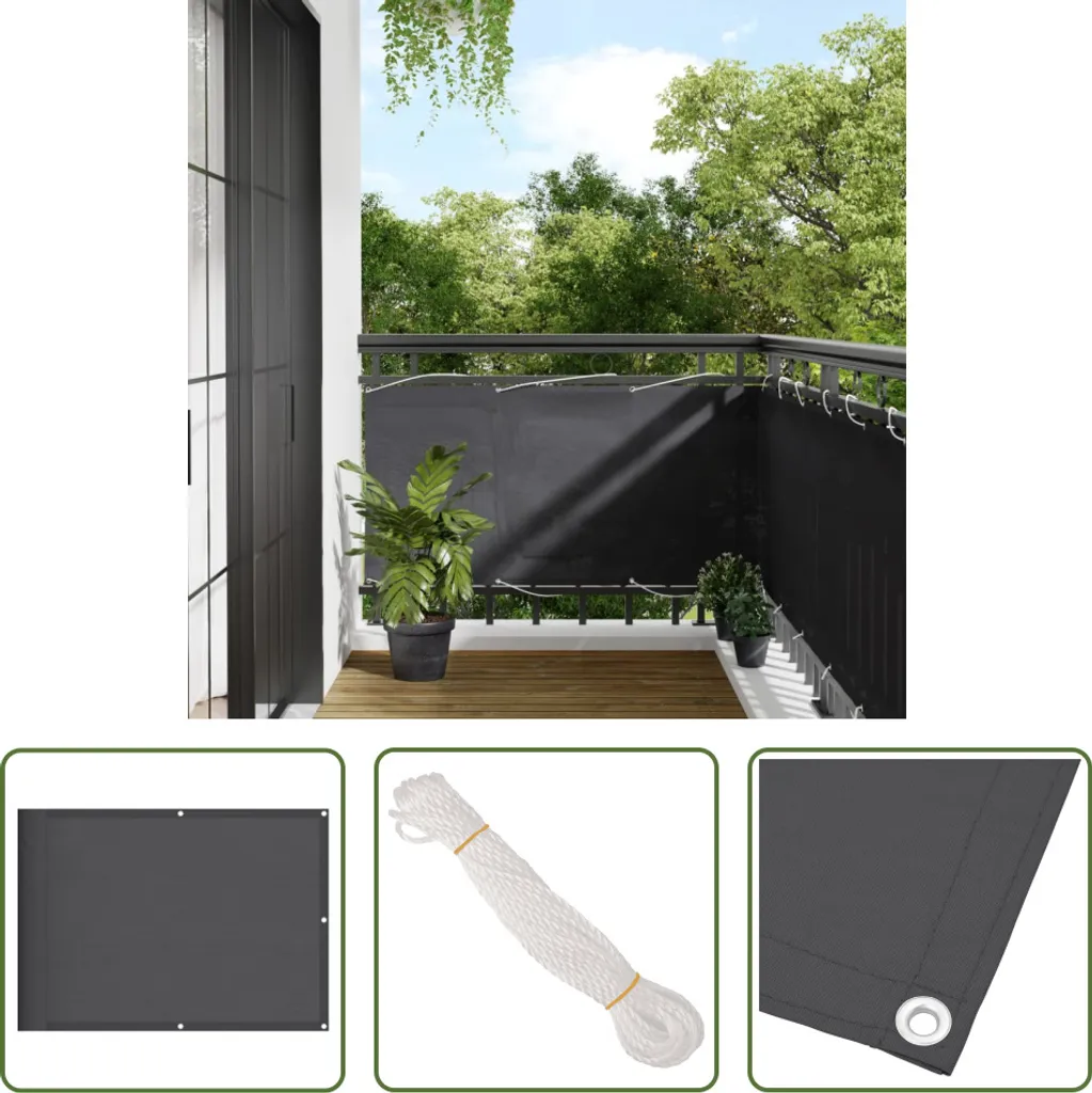 Paravento per Balcone 75x800 cm Antracite Oxford - Qualità Garantita