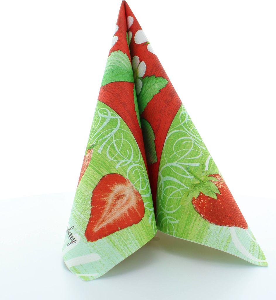 Airlaid Serviette Strawberry, 40 x 40 cm, 50 Stück - Mank