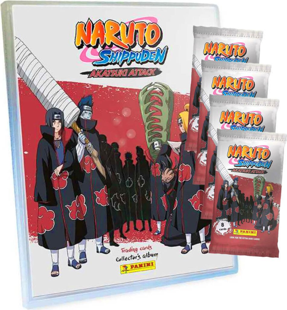 Naruto Shippuden Karten - Akatsuki Attack Trading Cards (2024) - Sammelkarten - 1 Mappe + 4 Booster