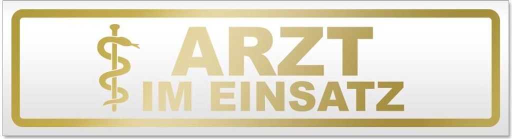 Kiwistar Arzt im Einsatz 2 Magnetschild Schild magnetisch - 60cm Gold - Magnetfolie für Auto PKW Kfz