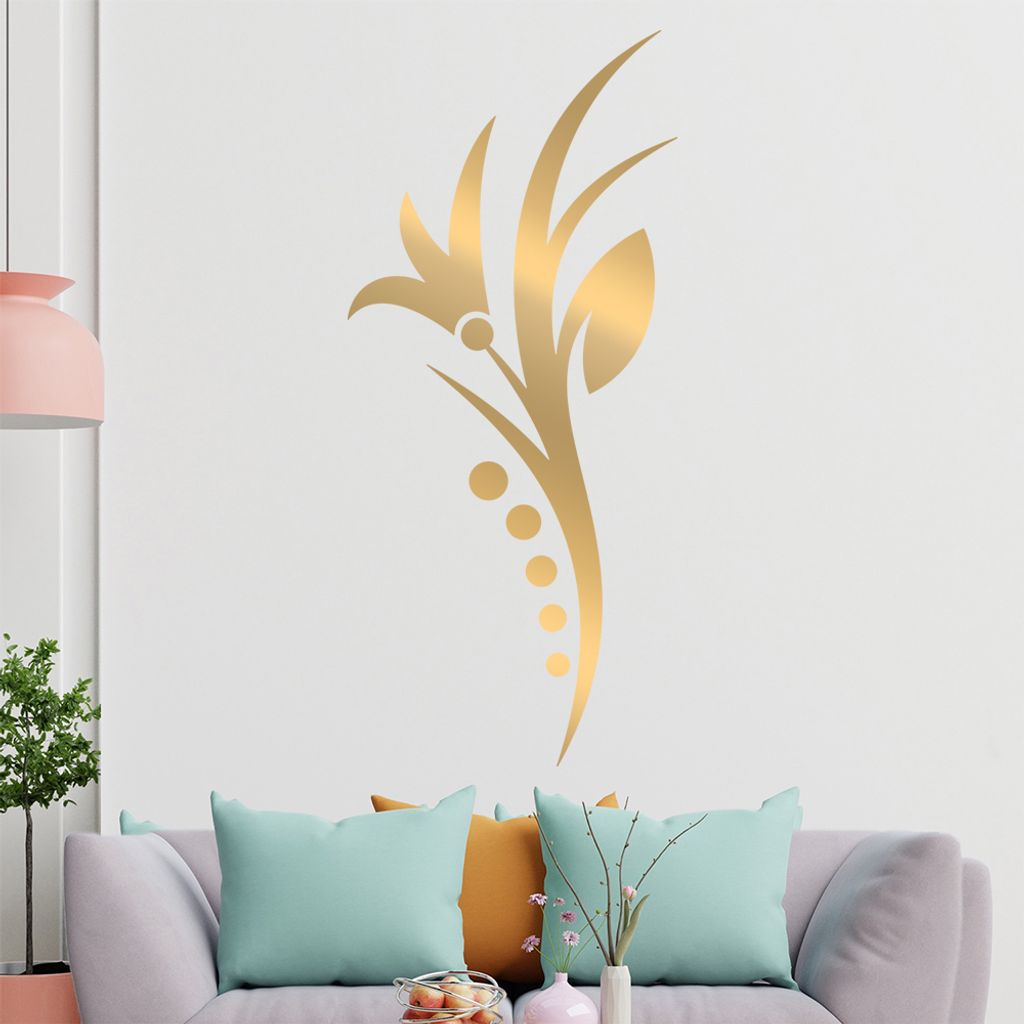 Blume - Linien Punkte Wandtattoo in 6 Größen - Wandaufkleber Wall Sticker - Dekoration, Küche, Wohnzimmer, Schlafzimmer, Badezimmer