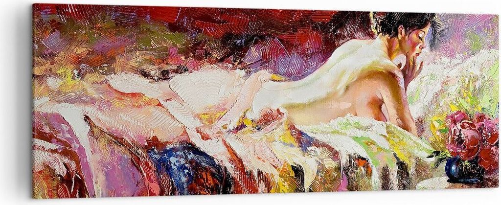 Bild auf Leinwand - Leinwandbild - Frau Modell - 140x50cm - Wand Bild - Wanddeko - Wandbilder - Leinwanddruck - Bilder - Kunstdruck - Wanddekoratio...