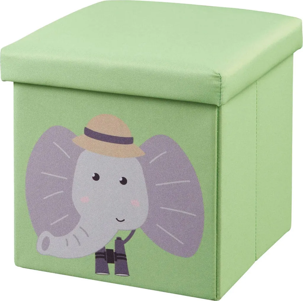 Pouf Elephant con Contenitore | Sgabello Moderno Salva-Spazio Elegante