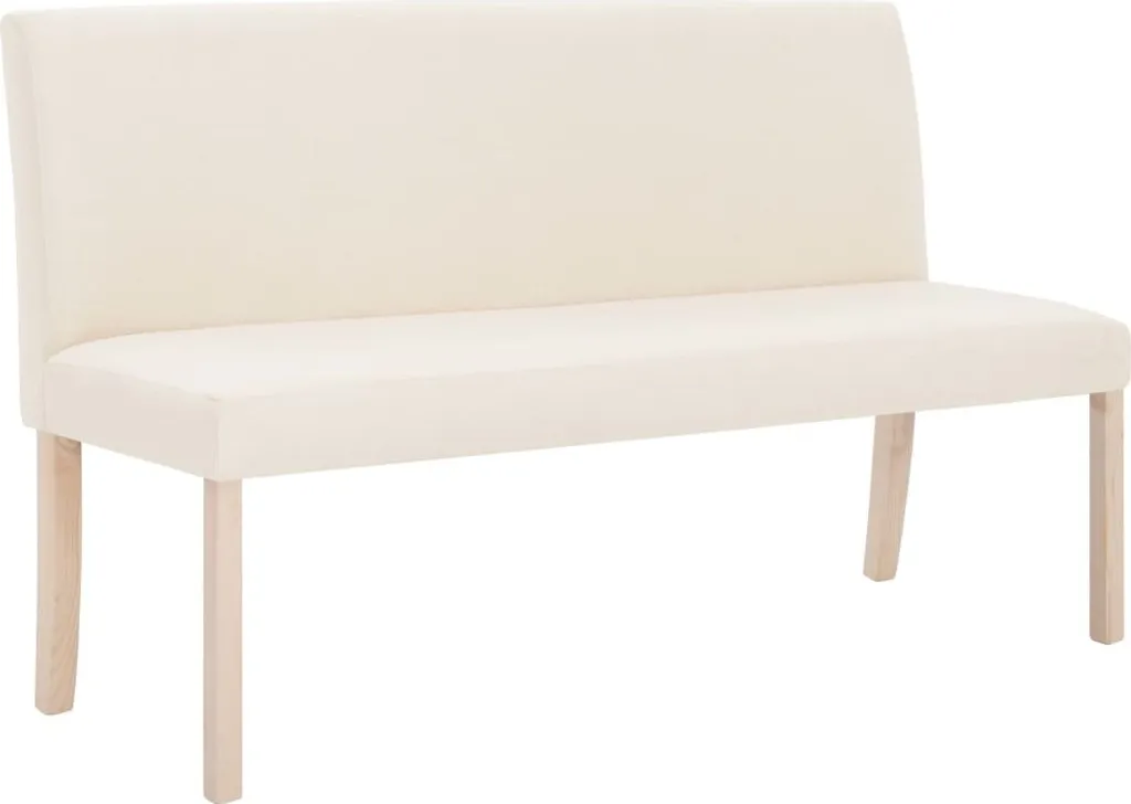 Banc d'entrée 139,5 cm polyester crème - Banc bout de lit moderne