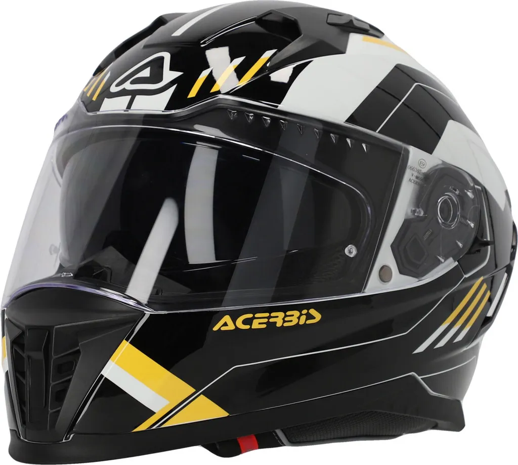 Casque de moto intégral ACERBIS X-Way Graphic XL brillant noir et jaune