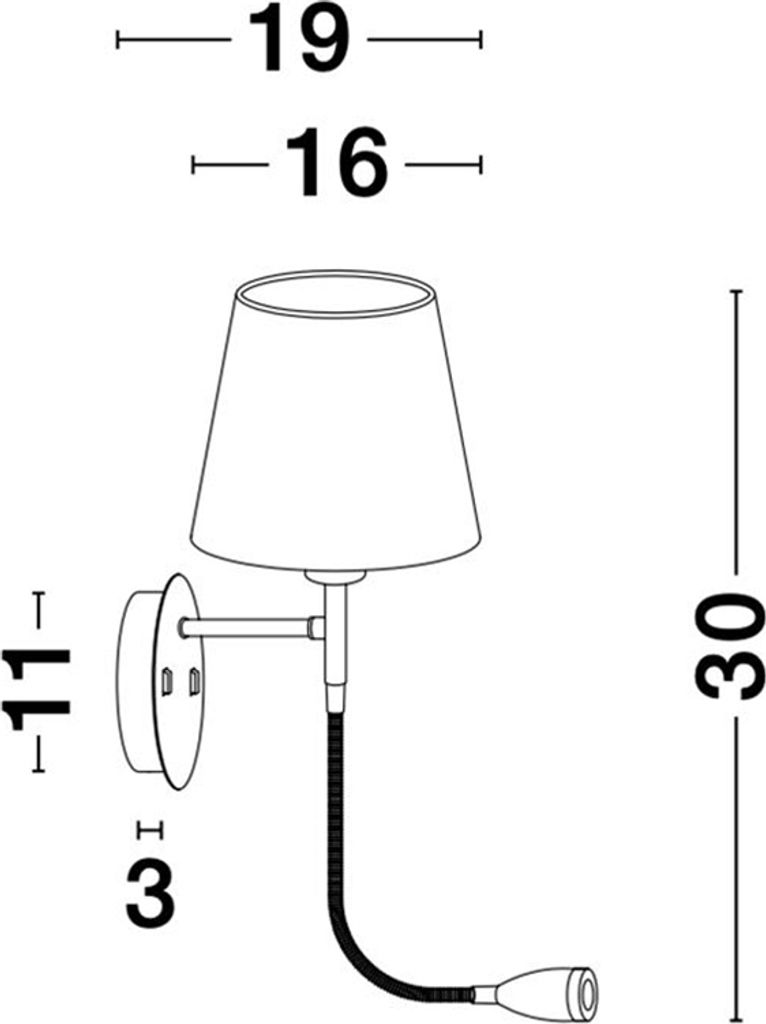 Nova Luce NIA Wandleuchte E27 2-fach Schwarz 3W Warmweiss 19x16x30cm 9182372