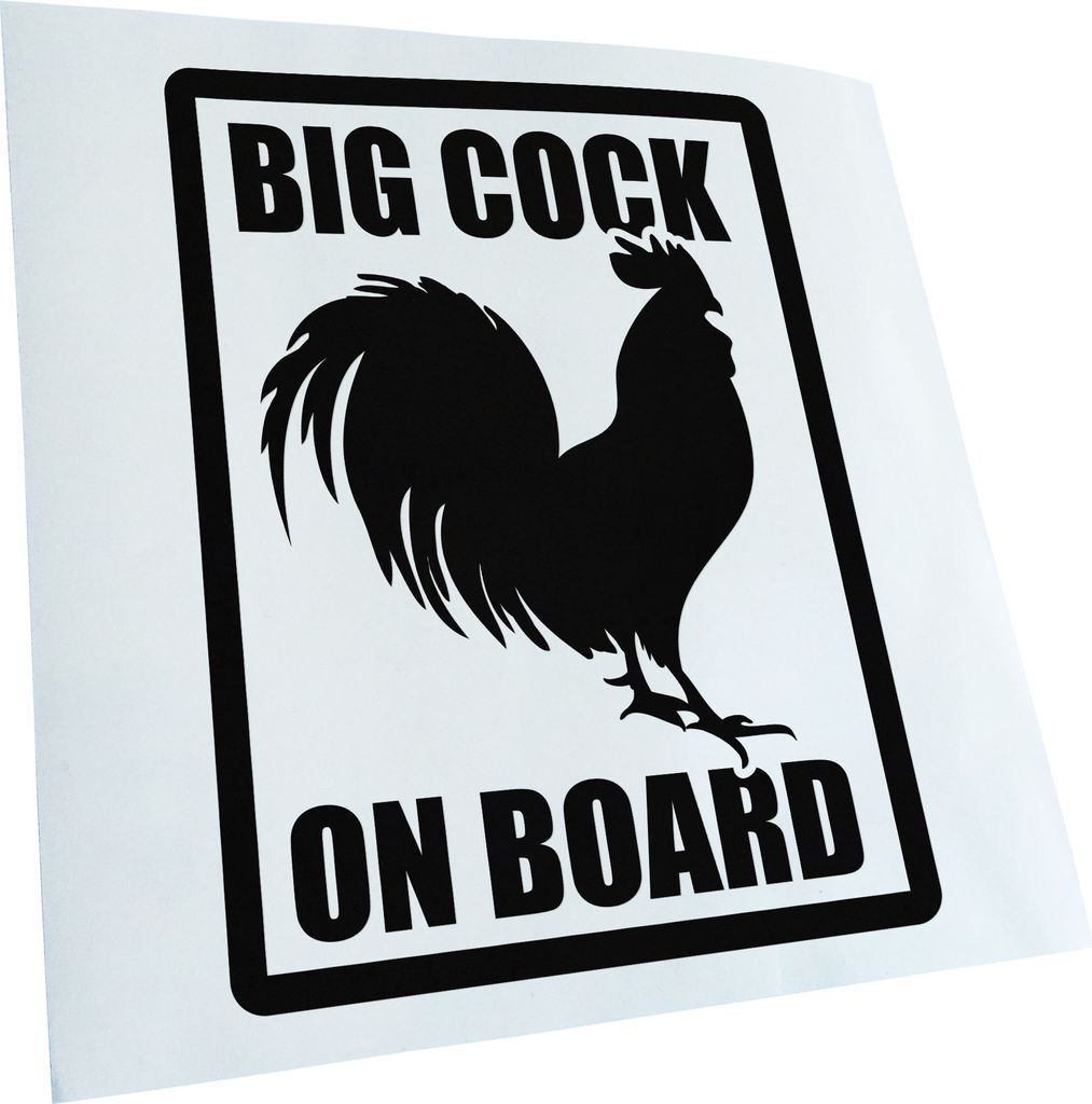 Kiwistar - Autoaufkleber - Big Cock on board - Schwarz - 30x23cm - Aufkleber für Auto, Laptop, Fahrrad, LKW, Motorrad mehrfarbig JDM Decal Racing