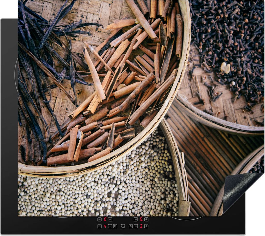 KitchenYeah Herdabdeckplatte Kräuter auf der Kaffeeplantage , 57x51cm, Küche Deko, Glaskeramikfeld Herdabdeckung, Abdeckplatte fùr Kochfeld