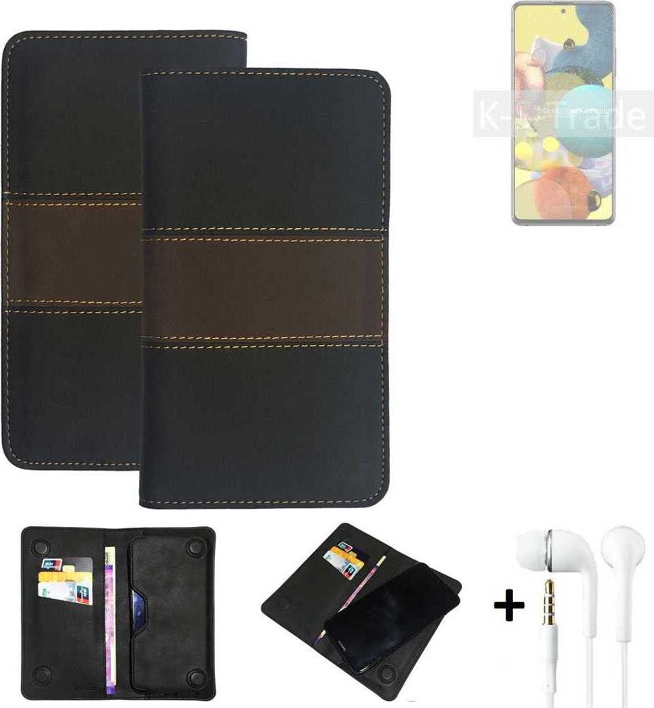 K-S-Trade Handyhülle + Kopfhörer kompatibel mit Oppo A93 5G Schutzhülle Walletcase Bookstyle Tasche Schutz Case Hülle Wallet Cover Kunstleder